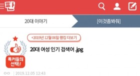 12월 20대 여성 인기검색어