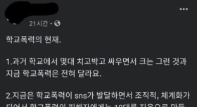 요즘 학교폭력 수준